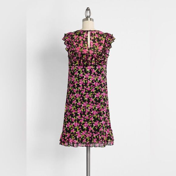 NWT ModCloth Jam Packed on the Prairie Black Raspberry Print Mini Dress Size M - Picture 2 of 10